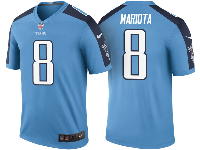 Tennessee Titans #8 Marcus Mariota Light Blue Color Rush Legend Jersey Tennessee Titans #8 Marcus Mariota Light Blue Color Rush Legend Jersey