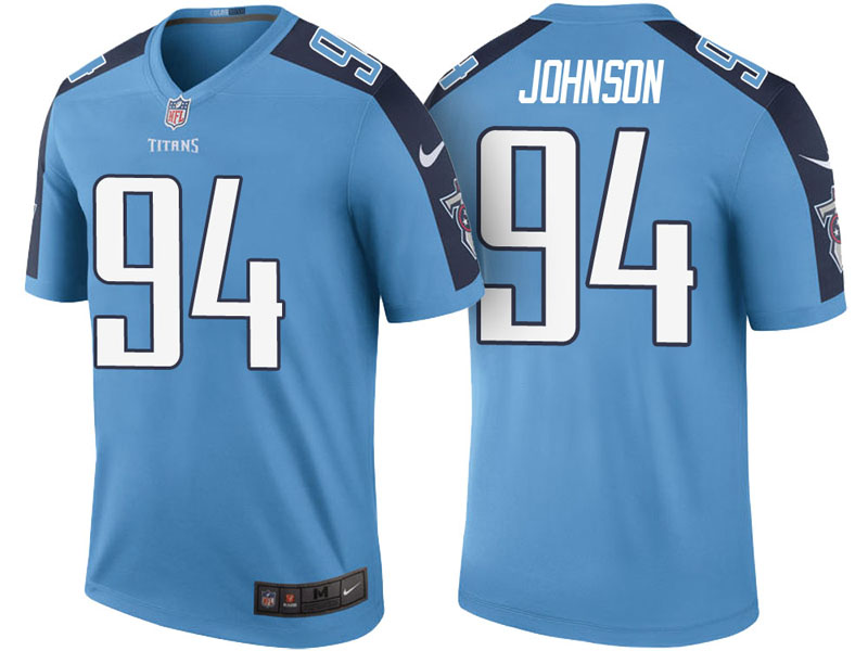 Tennessee Titans #94 Austin Johnson Light Blue Color Rush Legend Jersey