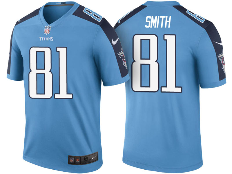 Tennessee Titans #81 Jonnu Smith Light Blue Color Rush Legend Jersey Tennessee Titans #81 Jonnu Smith Light Blue Color Rush Legend Jersey