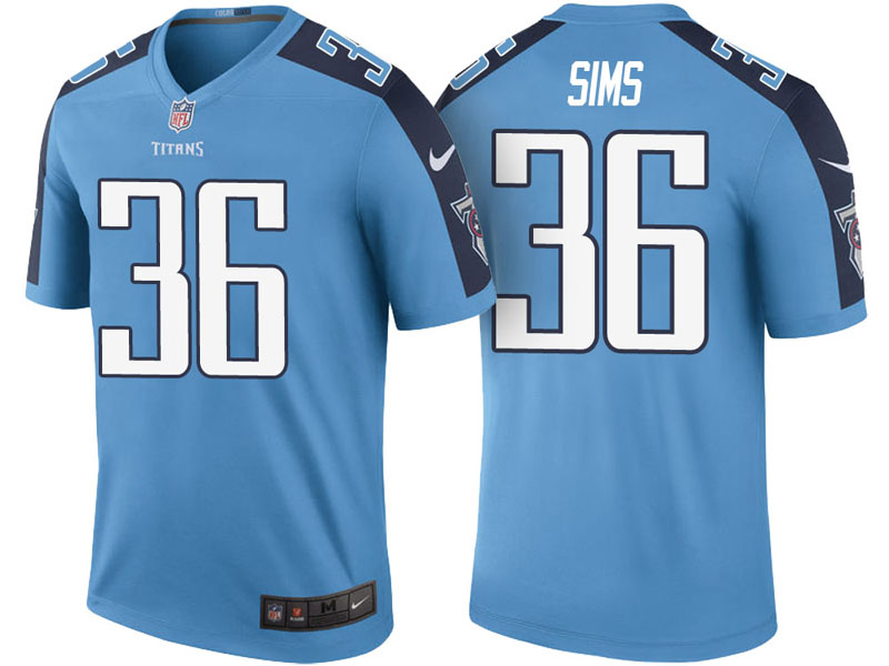 Tennessee Titans #36 LeShaun Sims Light Blue Color Rush Legend Jersey Tennessee Titans #36 LeShaun Sims Light Blue Color Rush Legend Jersey