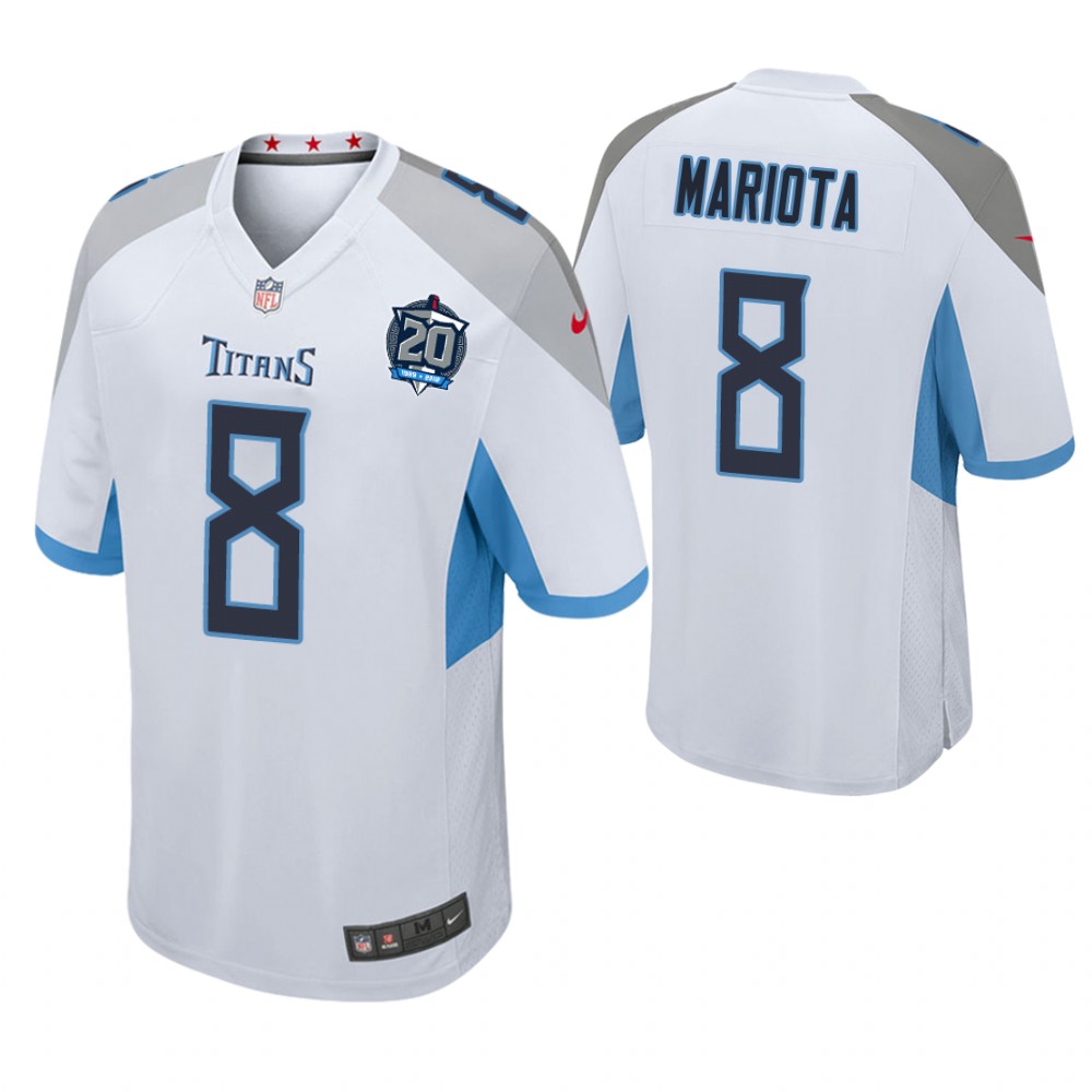 Tennessee Titans #8 Marcus Mariota White 20th Anniversary Game Jersey Tennessee Titans #8 Marcus Mariota White 20th Anniversary Game Jersey