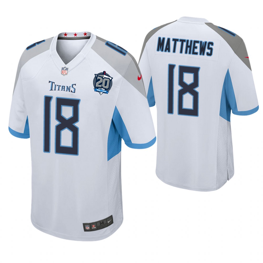 Tennessee Titans #18 Rishard Matthews White 20th Anniversary Game Jersey Tennessee Titans #18 Rishard Matthews White 20th Anniversary Game Jersey