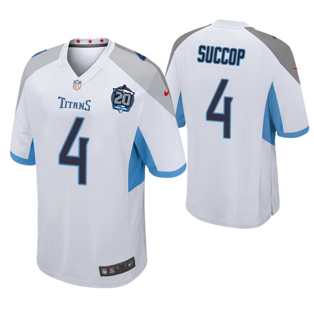 Tennessee Titans #4 Ryan Succop White 20th Anniversary Game Jersey Tennessee Titans #4 Ryan Succop White 20th Anniversary Game Jersey