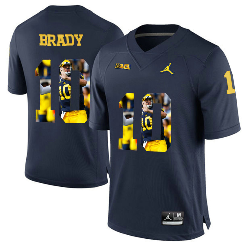 Tom Brady #10 Michigan Wolverines Navy Blue College Football Jersey Tom Brady #10 Michigan Wolverines Navy Blue College Football Jersey