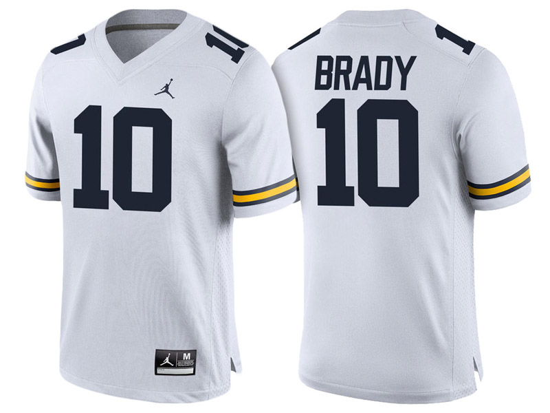 Tom Brady #10 Michigan Wolverines White College Football Jersey Tom Brady #10 Michigan Wolverines White College Football Jersey