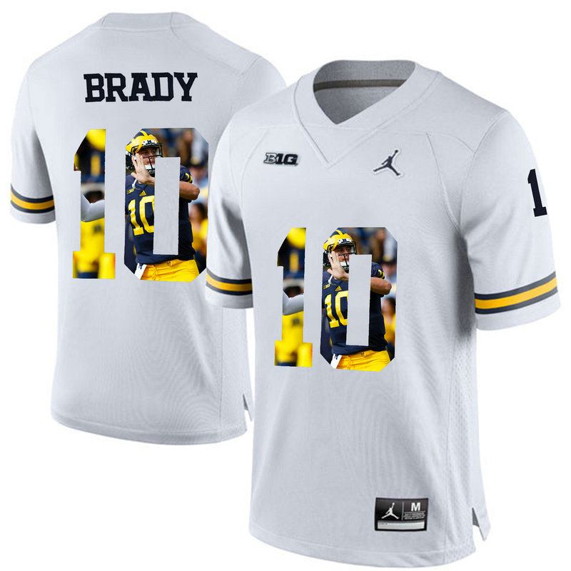 Tom Brady #10 Michigan Wolverines White College Football Jersey Tom Brady #10 Michigan Wolverines White College Football Jersey