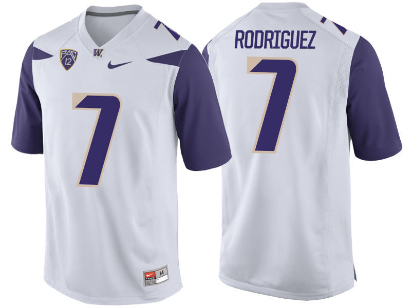 Tony Rodriguez #7 Washington Huskies White College Football Jersey Tony Rodriguez #7 Washington Huskies White College Football Jersey