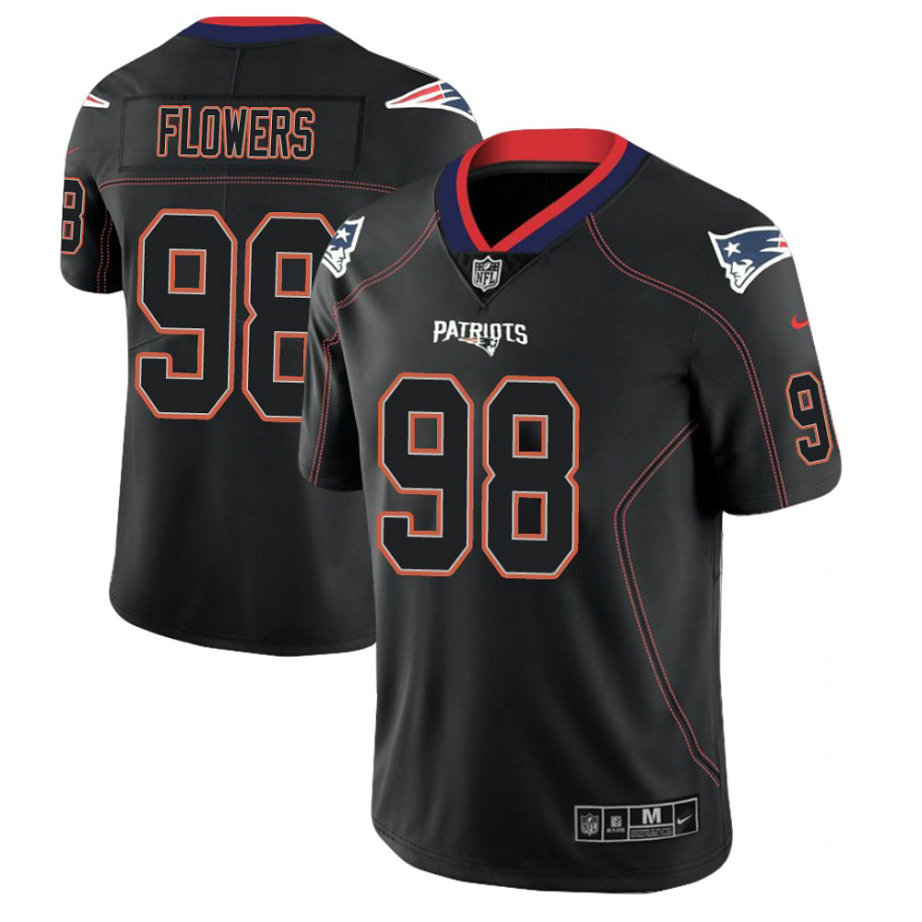 New England Patriots #98 Trey Flowers 2018 Lights Out Color Rush Limited Black Jersey