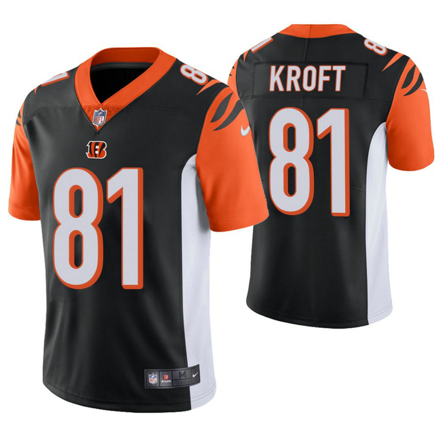 Cincinnati Bengals #81 Tyler Kroft Black Vapor Untouchable Limited Player Jersey With Super Bowl LVI Patch