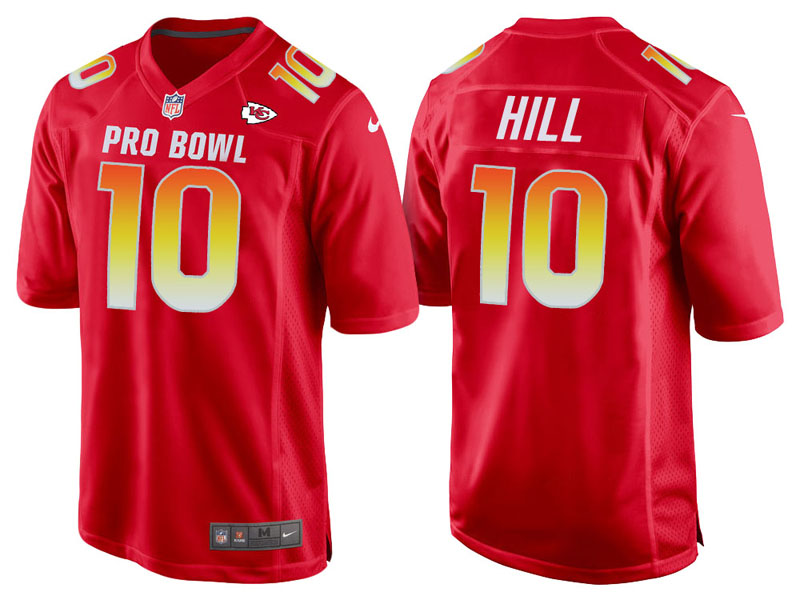 2018 Pro Bowl AFC Kansas City Chiefs #10 Tyreek Hill Red Game Jersey