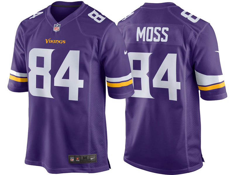 Minnesota Vikings #84 Randy Moss Purple Retired Player Game Jersey Minnesota Vikings #84 Randy Moss Purple Retired Player Game Jersey