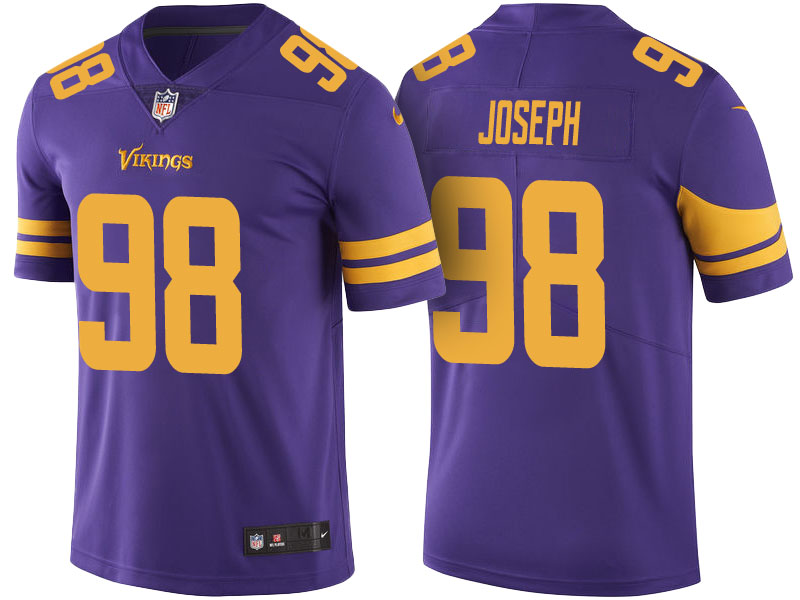 Minnesota Vikings #98 Linval Joseph Purple Color Rush Limited Jersey - Light Up Thursday Night Minnesota Vikings #98 Linval Joseph Purple Color Rush Limited Jersey - Light Up Thursday Night