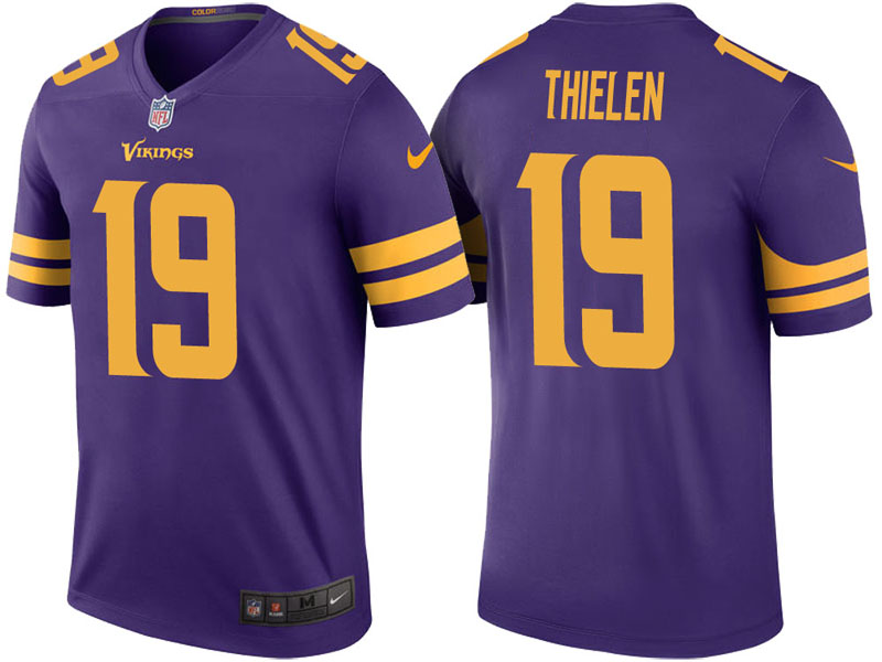 Minnesota Vikings #19 Adam Thielen Purple Color Rush Legend Jersey Minnesota Vikings #19 Adam Thielen Purple Color Rush Legend Jersey