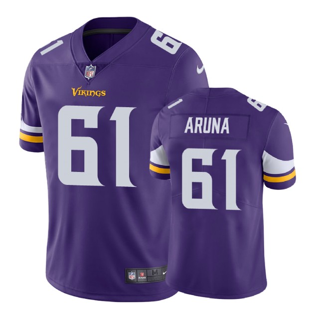 Minnesota Vikings #61 Ade Aruna Purple Vapor Untouchable Limited Jersey Minnesota Vikings #61 Ade Aruna Purple Vapor Untouchable Limited Jersey