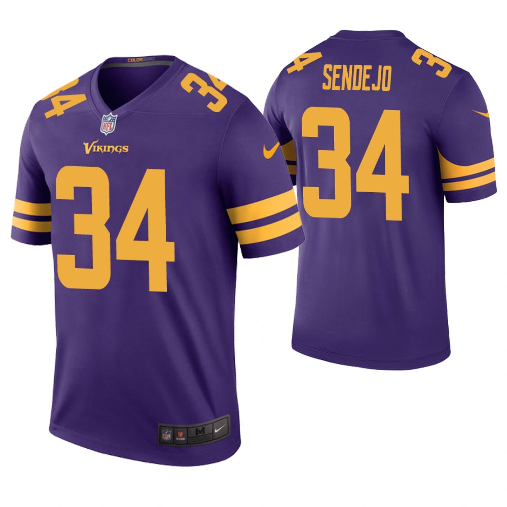 Minnesota Vikings #34 Andrew Sendejo Purple Color Rush Legend Jersey
