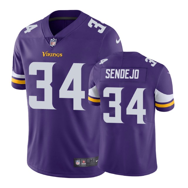 Minnesota Vikings #34 Andrew Sendejo Purple Vapor Untouchable Limited Jersey