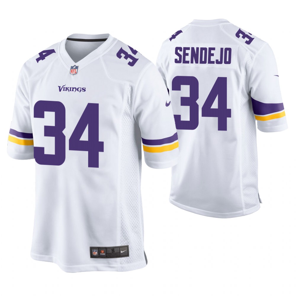 Minnesota Vikings #34 Andrew Sendejo White Game Jersey Minnesota Vikings #34 Andrew Sendejo White Game Jersey