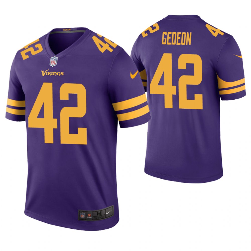Minnesota Vikings #42 Ben Gedeon Purple Color Rush Legend Jersey Minnesota Vikings #42 Ben Gedeon Purple Color Rush Legend Jersey