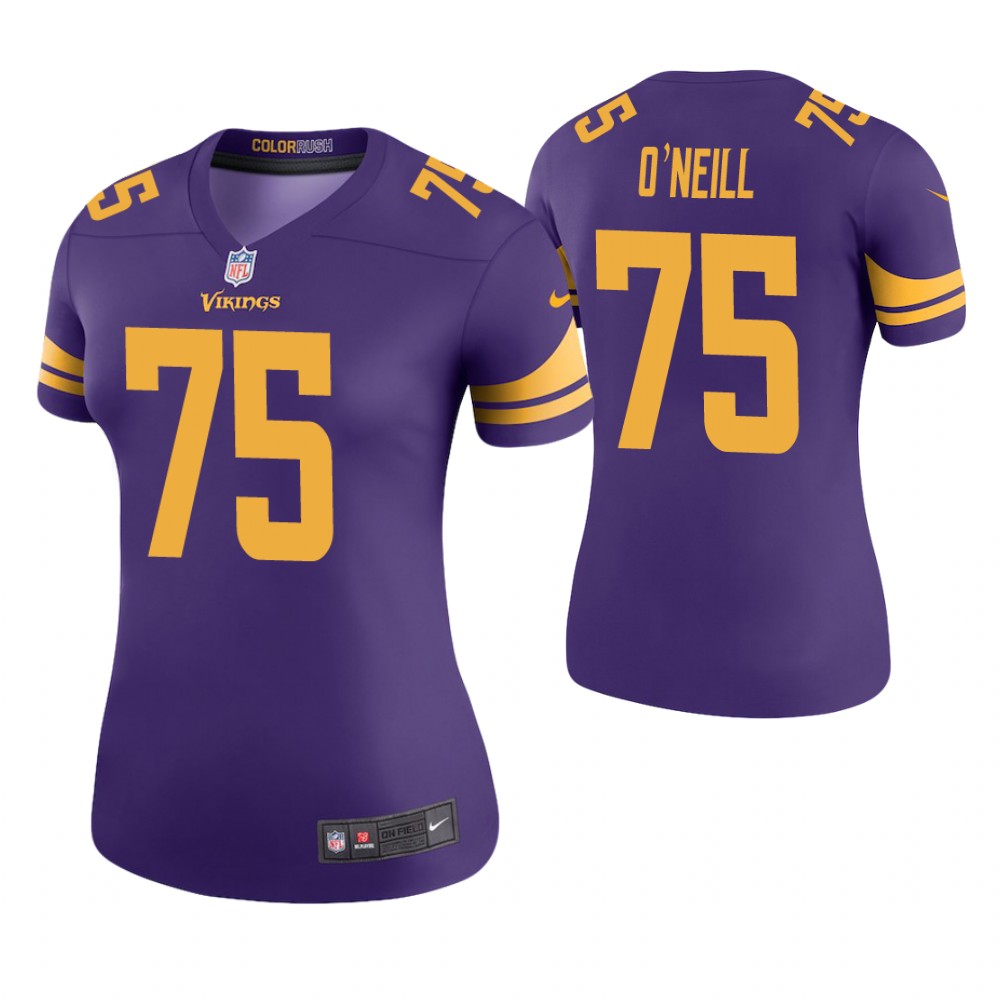 Women Minnesota Vikings #75 Brian O'Neill Purple Color Rush Legend Jersey Women Minnesota Vikings #75 Brian O'Neill Purple Color Rush Legend Jersey