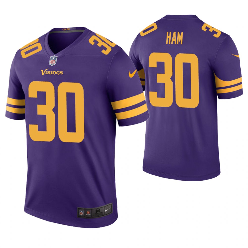 Minnesota Vikings #30 C. J. Ham Purple Color Rush Legend Jersey