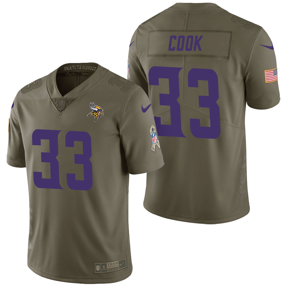 Minnesota Vikings #33 Dalvin Cook Olive 2017 Salute to Service Limited Jersey