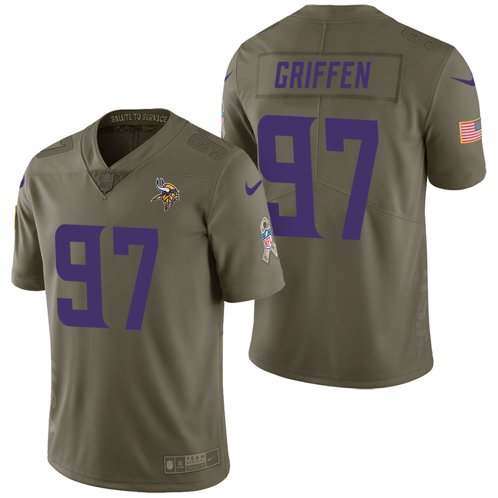 Minnesota Vikings #97 Everson Griffen Olive 2017 Salute to Service Limited Jersey