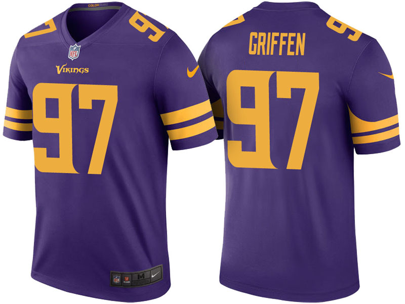 Minnesota Vikings #97 Everson Griffen Purple Color Rush Legend Jersey