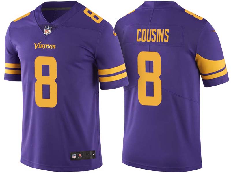 Minnesota Vikings #8 Kirk Cousins Purple Vapor Untouchable Color Rush Limited Jersey