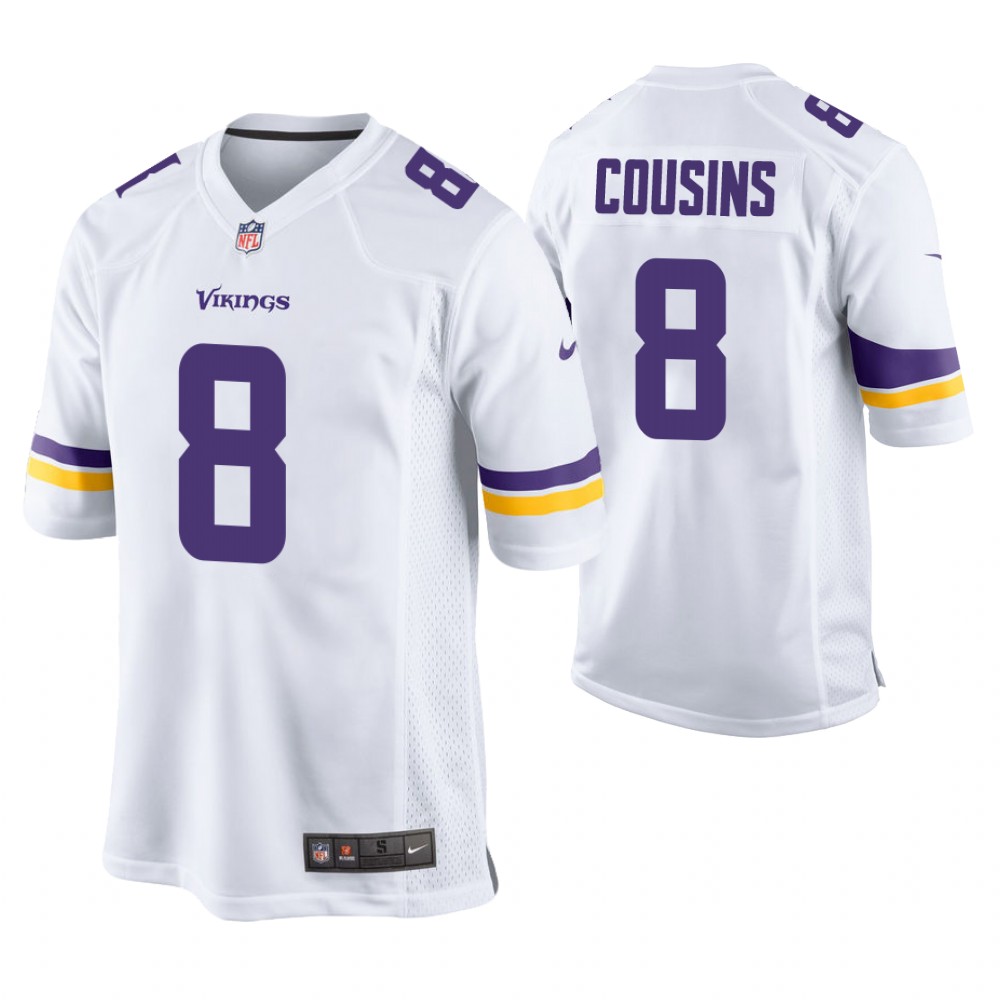 Minnesota Vikings #8 Kirk Cousins White Game Jersey