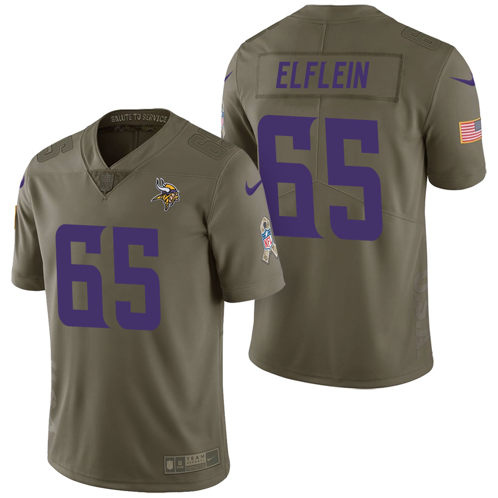 Minnesota Vikings #65 Pat Elflein Olive 2017 Salute to Service Limited Jersey Minnesota Vikings #65 Pat Elflein Olive 2017 Salute to Service Limited Jersey