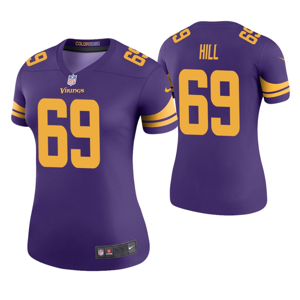Women Minnesota Vikings #69 Rashod Hill Purple Color Rush Legend Jersey Women Minnesota Vikings #69 Rashod Hill Purple Color Rush Legend Jersey