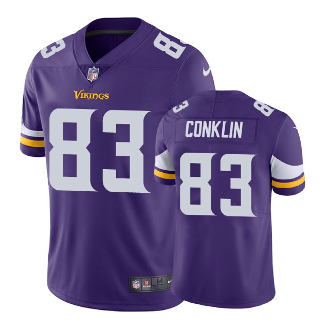 Minnesota Vikings #83 Tyler Conklin Purple Vapor Untouchable Limited Jersey Minnesota Vikings #83 Tyler Conklin Purple Vapor Untouchable Limited Jersey