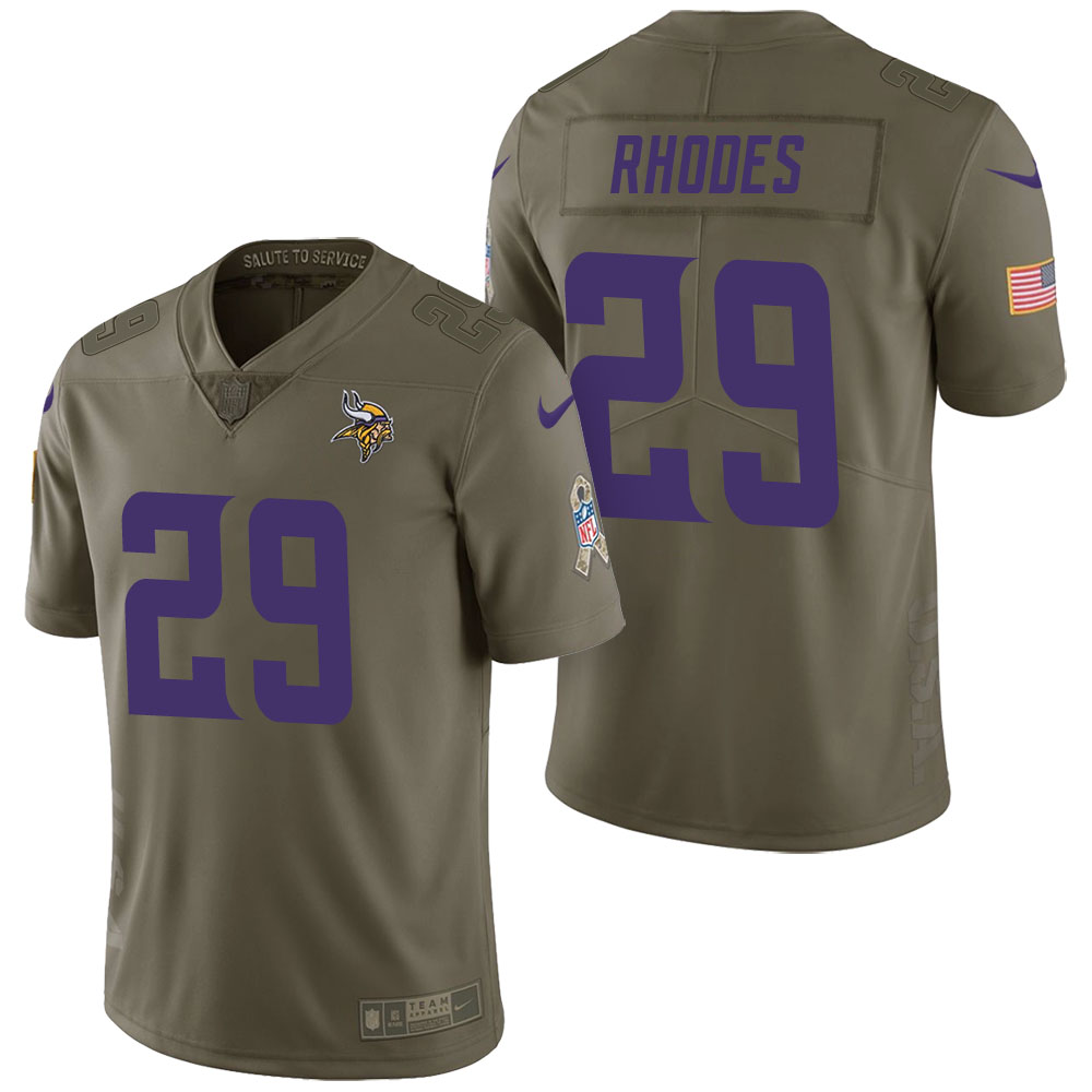 Minnesota Vikings #29 Xavier Rhodes Olive 2017 Salute to Service Limited Jersey
