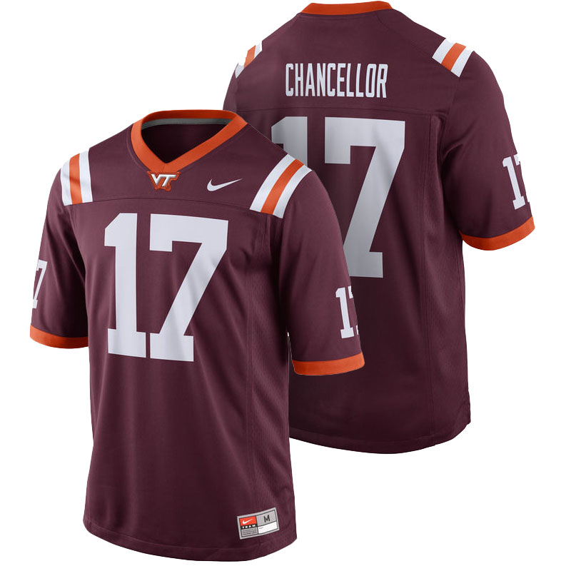 Virginia Tech Hokies #17 Kam Chancellor Maroon Alumni Name & Number College Football Jersey Virginia Tech Hokies #17 Kam Chancellor Maroon Alumni Name & Number College Football Jersey
