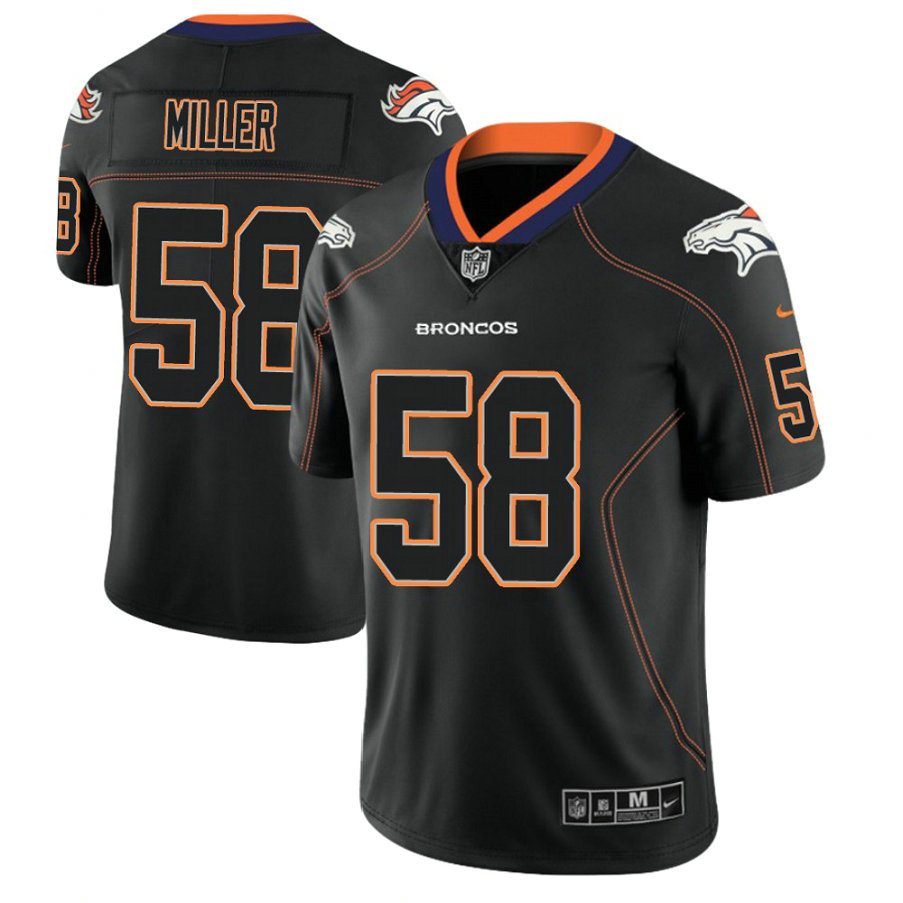 Denver Broncos #58 Von Miller 2018 Lights Out Color Rush Limited Black Jersey