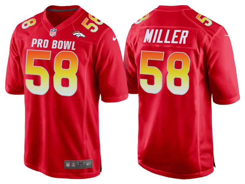 2018 Pro Bowl AFC Denver Broncos #58 Von Miller Red Game Jersey