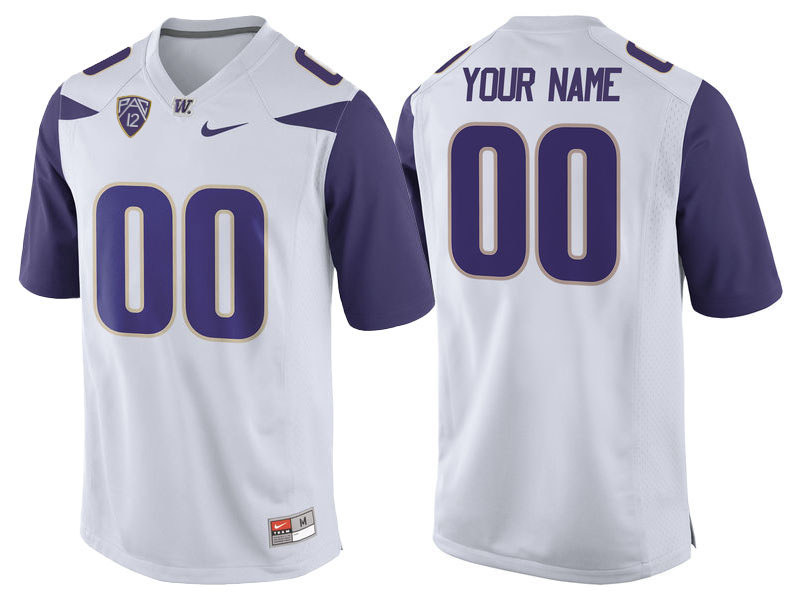 Washington Huskies White Custom College Football Jersey