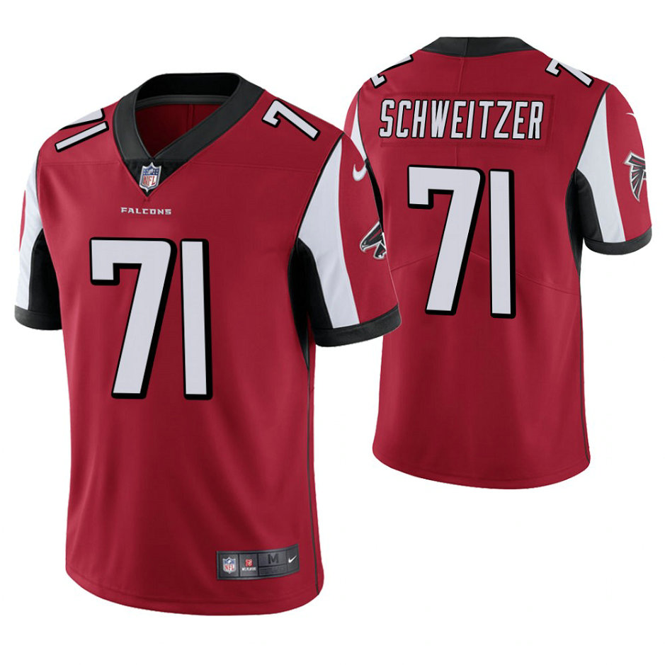 Atlanta Falcons #71 Wes Schweitzer Red Vapor Untouchable Limited Player Jersey