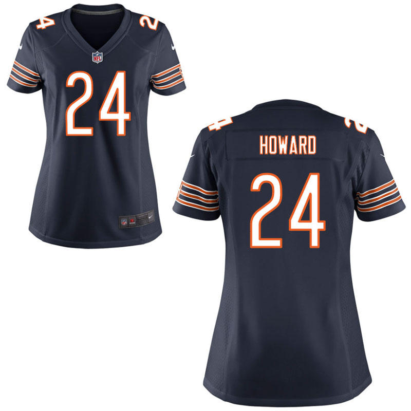 Women Chicago Bears #24 Jordan Howard Navy Game Jersey