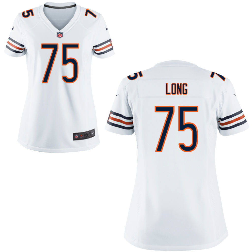 Women Chicago Bears #75 Kyle Long White Game Jersey