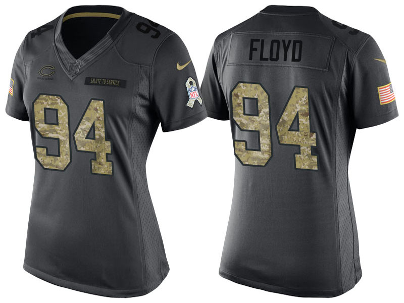 Women Chicago Bears #94 Leonard Floyd Anthracite 2016 Salute to Service Limited Jersey