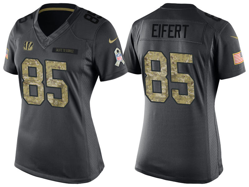 Women Cincinnati Bengals #85 Tyler Eifert Anthracite 2016 Salute to Service Limited Jersey Women Cincinnati Bengals #85 Tyler Eifert Anthracite 2016 Salute to Service Limited Jersey