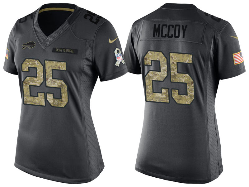 Women Buffalo Bills #25 LeSean McCoy Anthracite 2016 Salute to Service Limited Jersey Women Buffalo Bills #25 LeSean McCoy Anthracite 2016 Salute to Service Limited Jersey