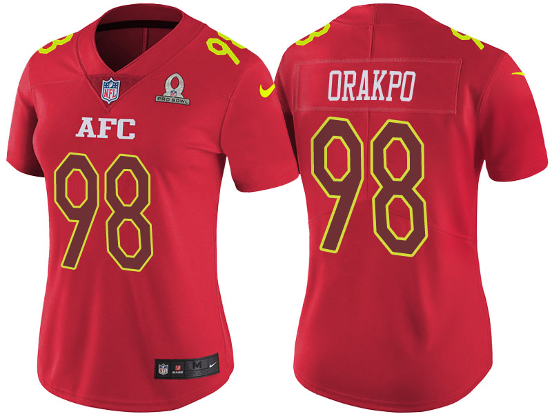 Women AFC 2017 Pro Bowl Tennessee Titans #98 Brian Orakpo Red Game Jersey