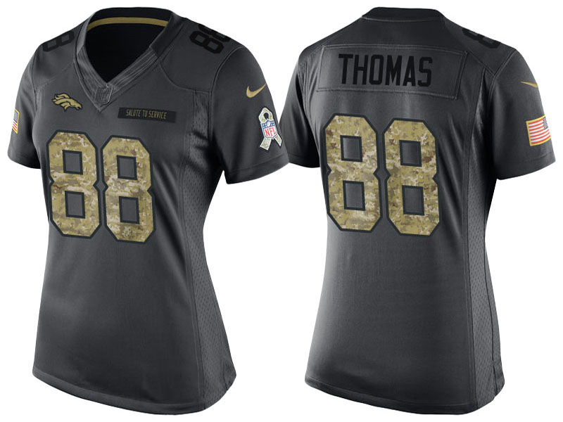Women Denver Broncos #88 Demaryius Thomas Anthracite 2016 Salute to Service Limited Jersey Women Denver Broncos #88 Demaryius Thomas Anthracite 2016 Salute to Service Limited Jersey