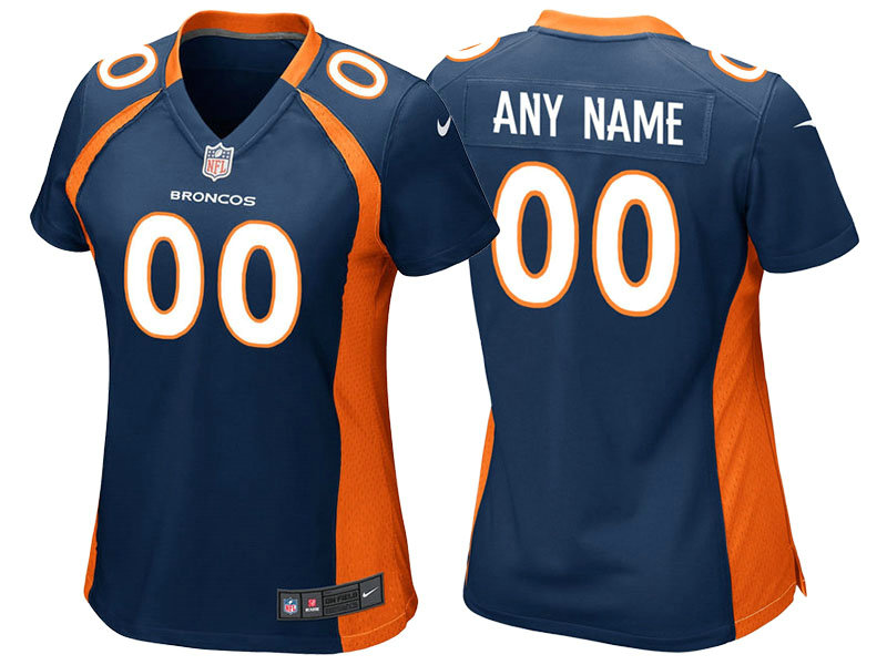 Women Denver Broncos Navy Blue Game Customized Jersey Women Denver Broncos Navy Blue Game Customized Jersey