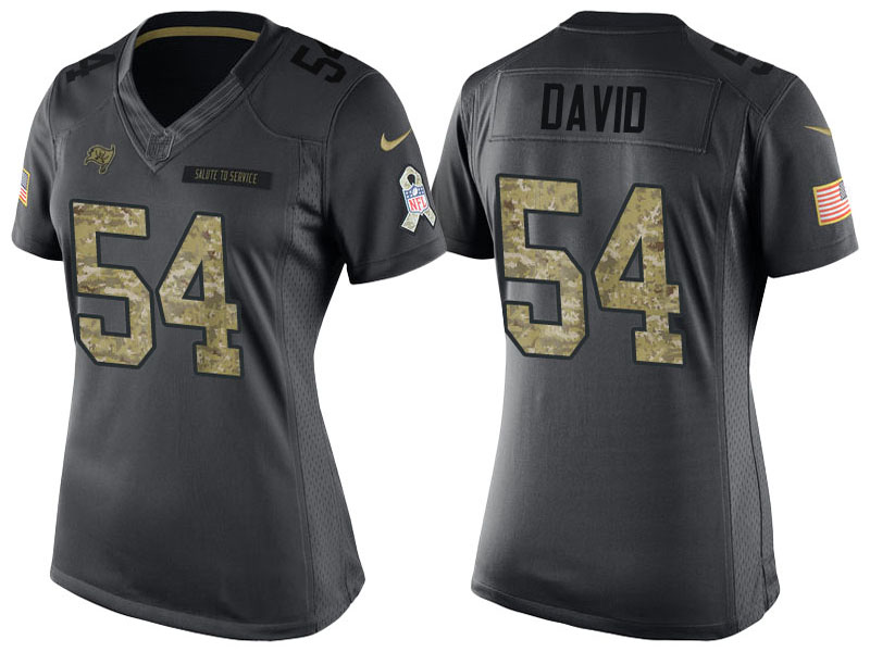 Women Tampa Bay Buccaneers #54 Lavonte David Anthracite 2016 Salute to Service Limited Jersey