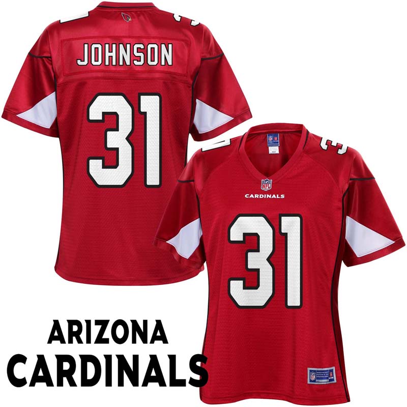 Women Arizona Cardinals #31 David Johnson Cardinal Pro Line Team Color Jersey