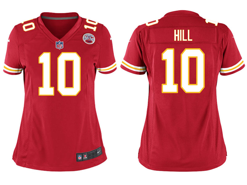 Women Kansas City Chiefs #10 Tyreek Hill Red Game Jersey