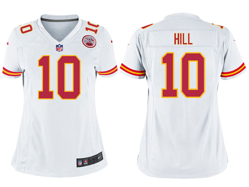 Women Kansas City Chiefs #10 Tyreek Hill White Game Jersey